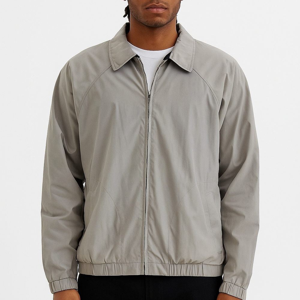 Aberdeen Harrington Style Mens L Beige Windbreaker Bomber Casual Jacket - Picture 2 of 14
